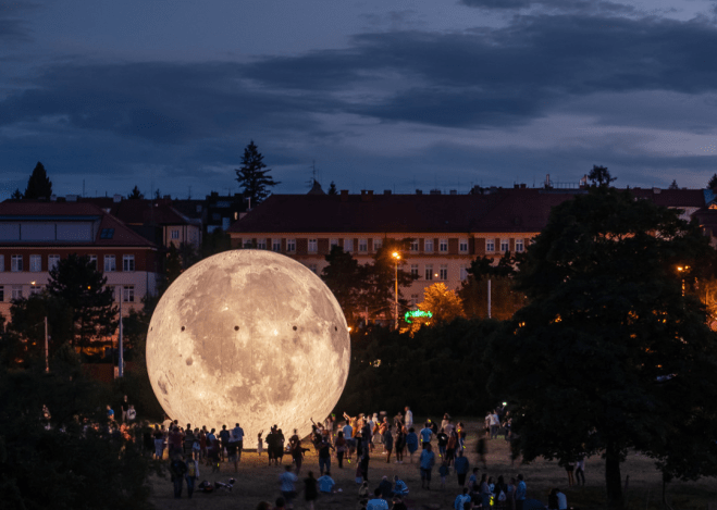 big inflatable Moon